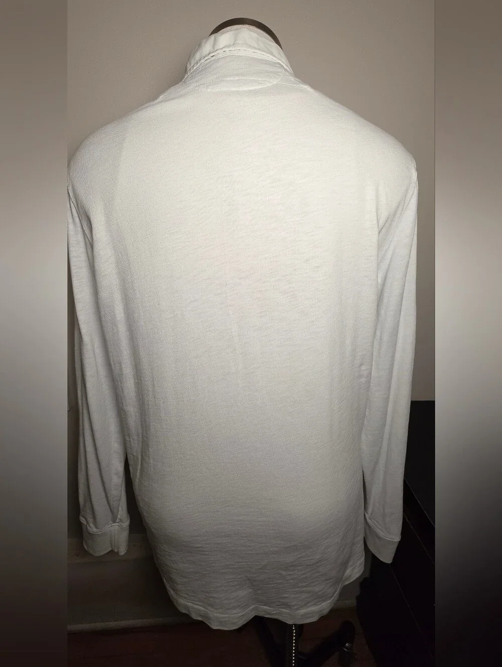 Polo by Ralph Lauren White Long-Sleeve Polo with Red & Navy V-Stripes